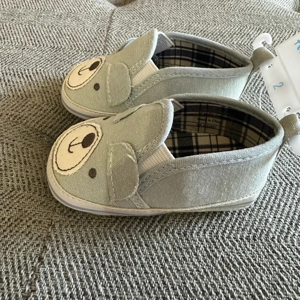 Tender Toes Baby Blue Teddy Bear Shoes Size 2 New Never Worn